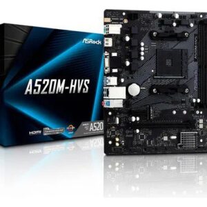Placa-Mãe ASRock A520M-HVS | AMD AM4 | 2x DDR4 | HDMI/VGA