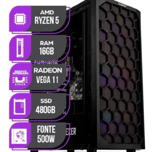 PC Gamer Mancer | AMD Ryzen 5 3400G com Gráficos RX Vega | 16GB DDR4 | SSD 480GB