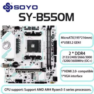 B550M SOYO BRANCA PCIE 4.0 2X NVME E ARGB.